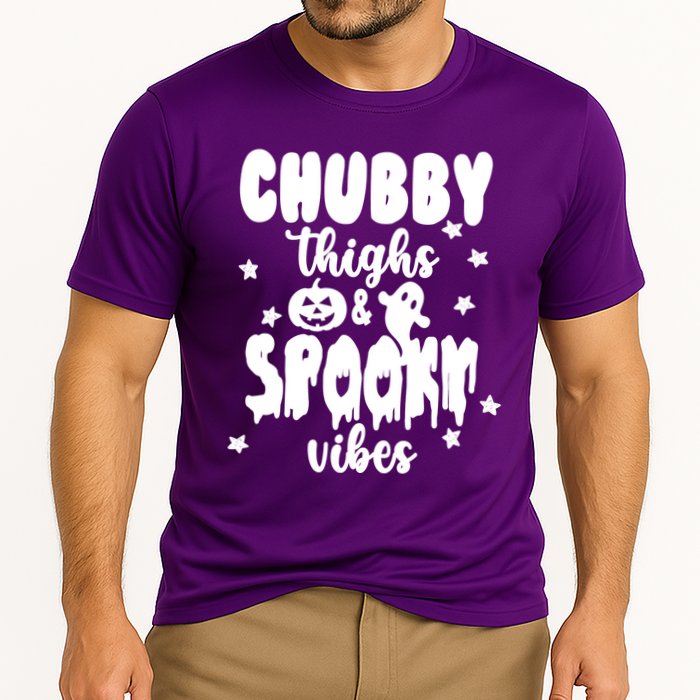 Chubby Thighs And Spooky Vibes Cute Halloween Cooling Performance Crew T-Shirt
