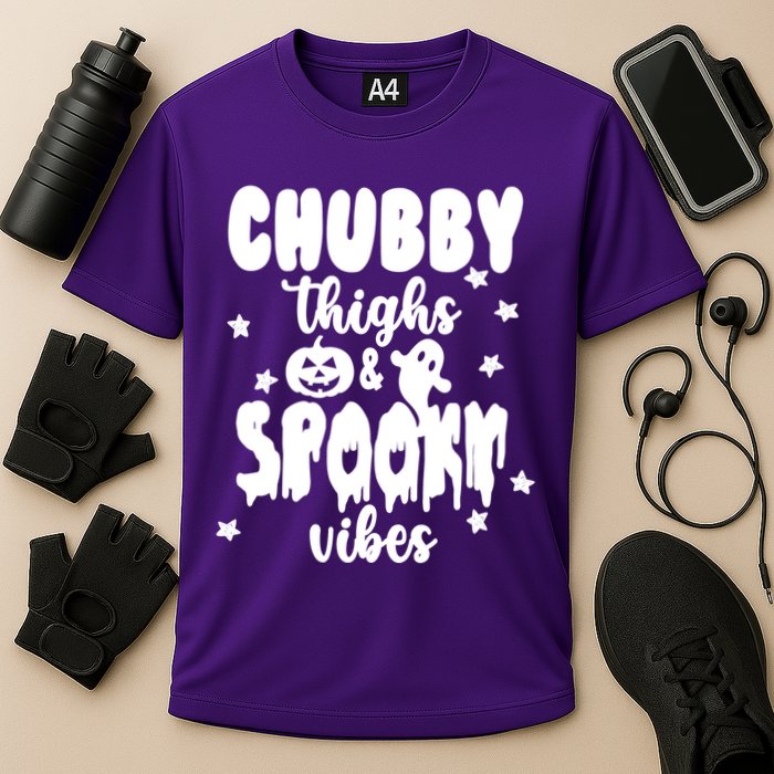 Chubby Thighs And Spooky Vibes Cute Halloween Cooling Performance Crew T-Shirt