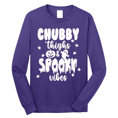 Chubby Thighs And Spooky Vibes Cute Halloween Long Sleeve Shirt