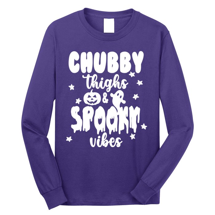 Chubby Thighs And Spooky Vibes Cute Halloween Long Sleeve Shirt