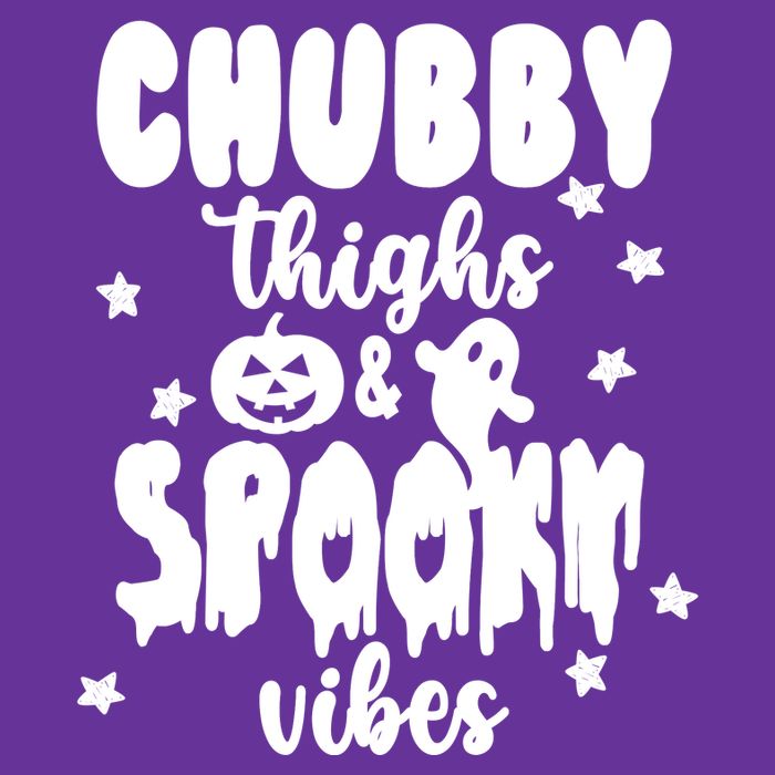 Chubby Thighs And Spooky Vibes Cute Halloween Long Sleeve Shirt