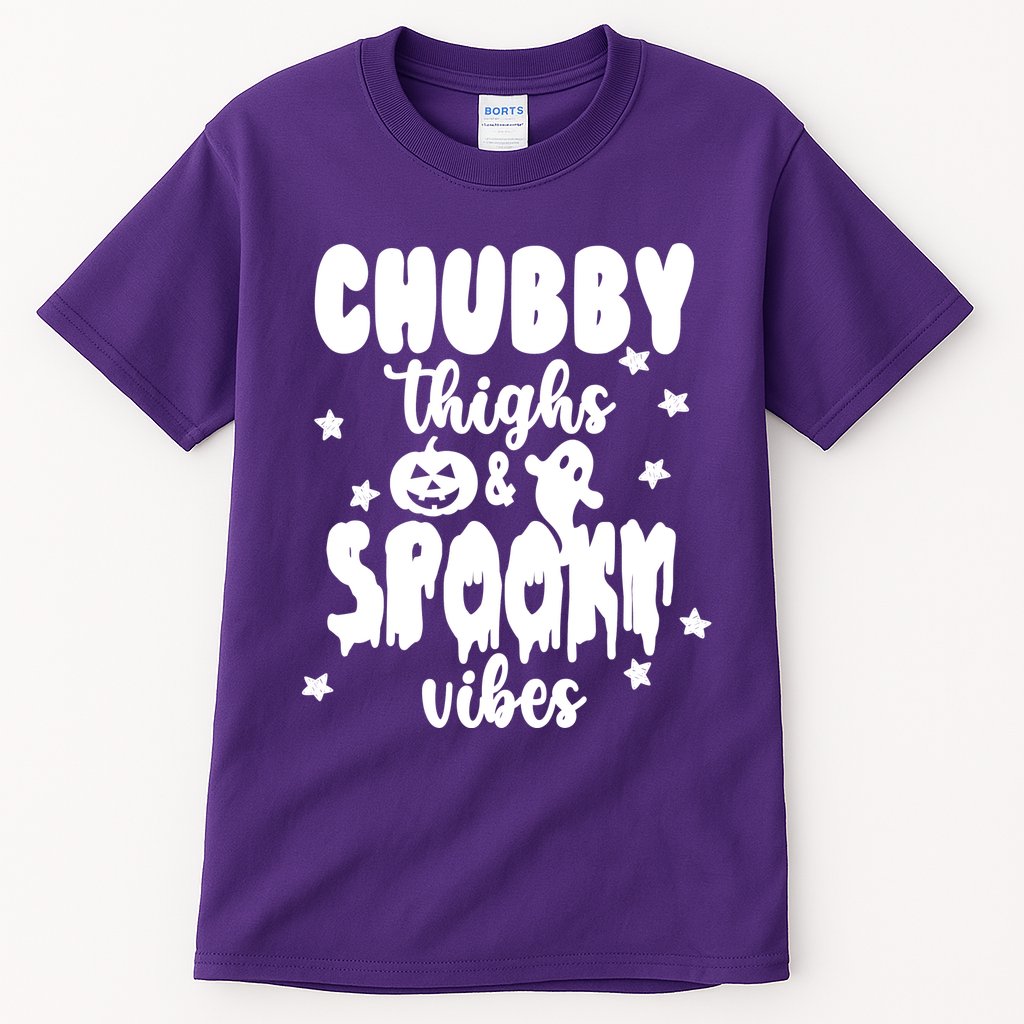Chubby Thighs And Spooky Vibes Cute Halloween Tall T-Shirt