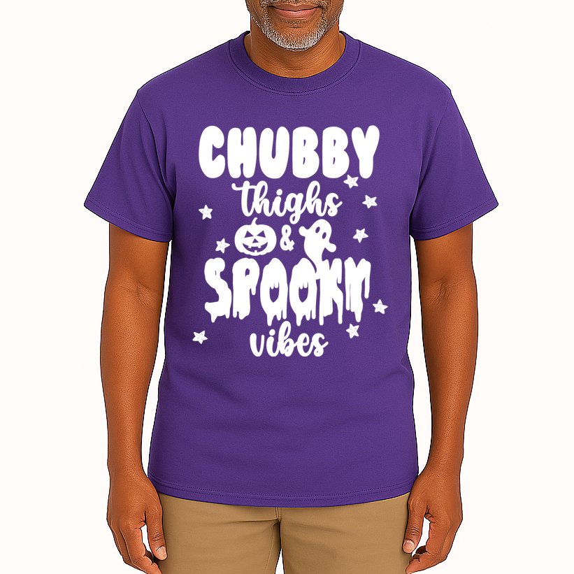 Chubby Thighs And Spooky Vibes Cute Halloween Tall T-Shirt