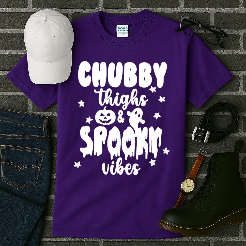 Chubby Thighs And Spooky Vibes Cute Halloween Tall T-Shirt