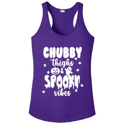 Chubby Thighs And Spooky Vibes Cute Halloween Ladies PosiCharge Competitor Racerback Tank