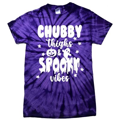 Chubby Thighs And Spooky Vibes Cute Halloween Tie-Dye T-Shirt