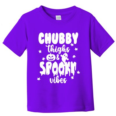 Chubby Thighs And Spooky Vibes Cute Halloween Toddler T-Shirt