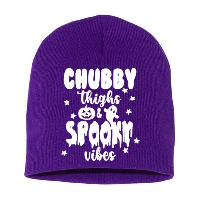 Chubby Thighs And Spooky Vibes Cute Halloween Short Acrylic Beanie