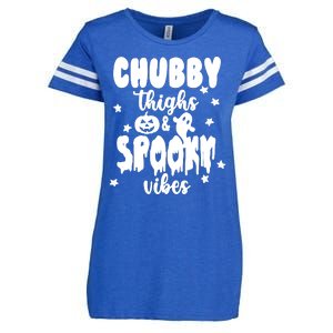 Chubby Thighs And Spooky Vibes Cute Halloween Enza Ladies Jersey Football T-Shirt