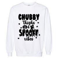 Chubby Thighs And Spooky Vibes Cute Halloween Garment-Dyed Sweatshirt