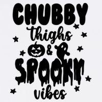 Chubby Thighs And Spooky Vibes Cute Halloween Garment-Dyed Sweatshirt