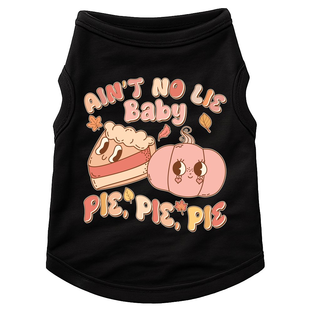 Cute Thanksgiving Aint No Lie Baby Pie Pie Pie Retro Cartoon Pumpkin Pie Doggie Tank