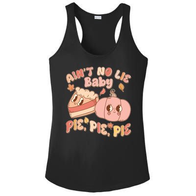 Cute Thanksgiving Aint No Lie Baby Pie Pie Pie Retro Cartoon Pumpkin Pie Ladies PosiCharge Competitor Racerback Tank