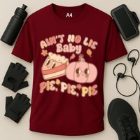 Cute Thanksgiving Aint No Lie Baby Pie Pie Pie Retro Cartoon Pumpkin Pie Cooling Performance Crew T-Shirt