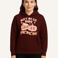Cute Thanksgiving Aint No Lie Baby Pie Pie Pie Retro Cartoon Pumpkin Pie Hoodie