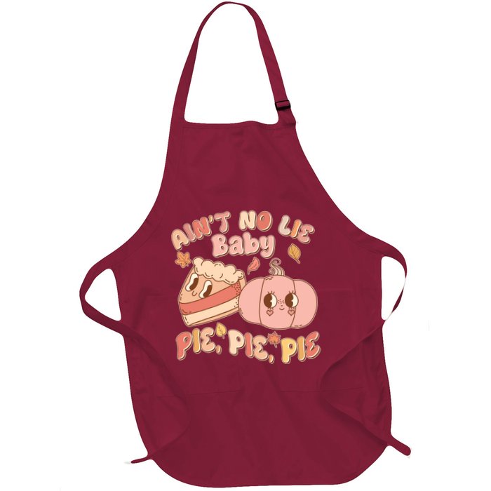 Cute Thanksgiving Aint No Lie Baby Pie Pie Pie Retro Cartoon Pumpkin Pie Apron