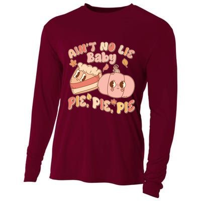 Cute Thanksgiving Aint No Lie Baby Pie Pie Pie Retro Cartoon Pumpkin Pie Cooling Performance Long Sleeve Crew