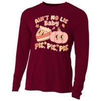 Cute Thanksgiving Aint No Lie Baby Pie Pie Pie Retro Cartoon Pumpkin Pie Cooling Performance Long Sleeve Crew