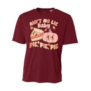 Cute Thanksgiving Aint No Lie Baby Pie Pie Pie Retro Cartoon Pumpkin Pie Performance Sprint T-Shirt