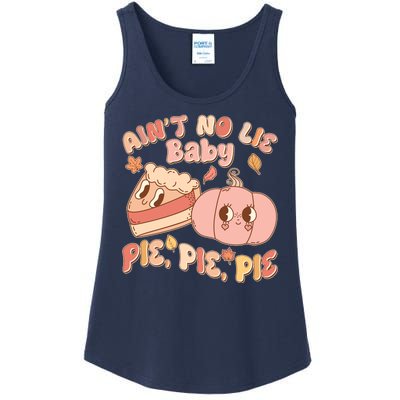 Cute Thanksgiving Aint No Lie Baby Pie Pie Pie Retro Cartoon Pumpkin Pie Ladies Essential Tank