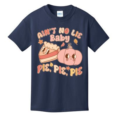 Cute Thanksgiving Aint No Lie Baby Pie Pie Pie Retro Cartoon Pumpkin Pie Kids T-Shirt