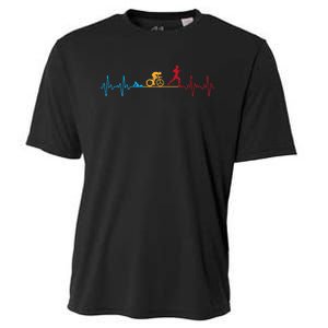 Cool Triathlon Art Triathlete Endurance Sport Cooling Performance Crew T-Shirt