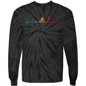 Cool Triathlon Art Triathlete Endurance Sport Tie-Dye Long Sleeve Shirt