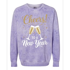 Cheers To A New Year Happy New Year 2025 Funny Gift Colorblast Crewneck Sweatshirt