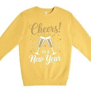 Cheers To A New Year Happy New Year 2025 Funny Gift Premium Crewneck Sweatshirt