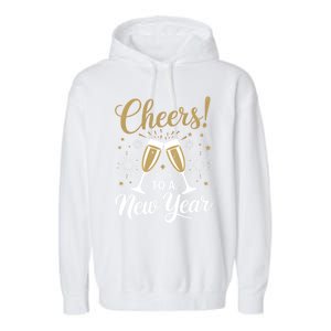 Cheers To A New Year Happy New Year 2025 Funny Gift Garment-Dyed Fleece Hoodie