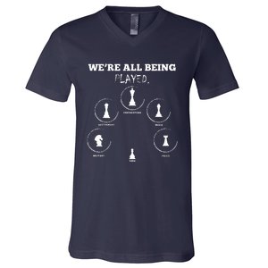 Conspiracy Theorist Anti Government Conspiracy Chess V-Neck T-Shirt