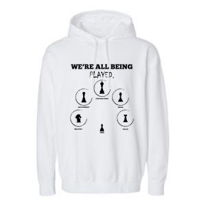 Conspiracy Theorist Anti Government Conspiracy Chess Garment-Dyed Fleece Hoodie