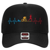 Cool Triathlon Art Triathlete Endurance Sport High Crown Mesh Back Trucker Hat