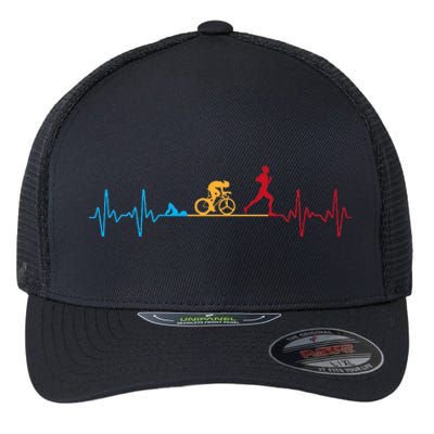 Cool Triathlon Art Triathlete Endurance Sport Flexfit Unipanel Trucker Cap