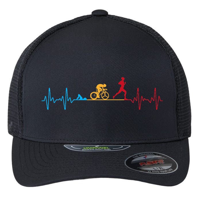 Cool Triathlon Art Triathlete Endurance Sport Flexfit Unipanel Trucker Cap