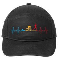 Cool Triathlon Art Triathlete Endurance Sport 7-Panel Snapback Hat