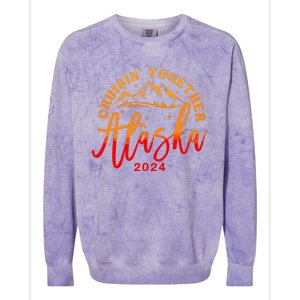 Cruisin Together Alaska 2024 Alaskan Cruise Trip Matching Colorblast Crewneck Sweatshirt