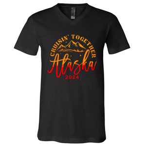 Cruisin Together Alaska 2024 Alaskan Cruise Trip Matching V-Neck T-Shirt