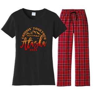 Cruisin Together Alaska 2024 Alaskan Cruise Trip Matching Women's Flannel Pajama Set