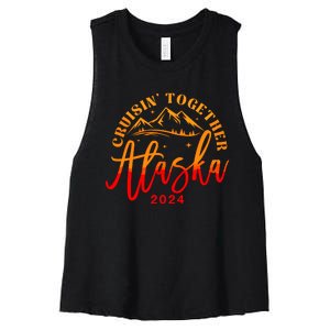 Cruisin Together Alaska 2024 Alaskan Cruise Trip Matching Women's Racerback Cropped Tank