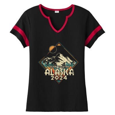 Cruisin Together Alaska 2024 Alaskan Cruise Trip Matching Ladies Halftime Notch Neck Tee