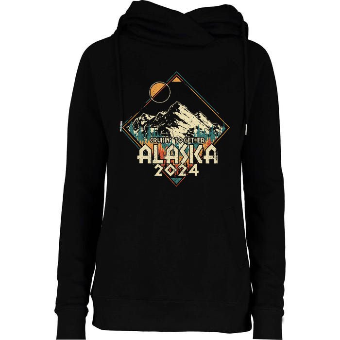 Cruisin Together Alaska 2024 Alaskan Cruise Trip Matching Womens Funnel Neck Pullover Hood