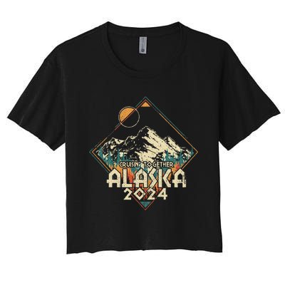 Cruisin Together Alaska 2024 Alaskan Cruise Trip Matching Women's Crop Top Tee