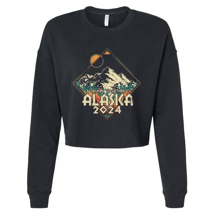 Cruisin Together Alaska 2024 Alaskan Cruise Trip Matching Cropped Pullover Crew