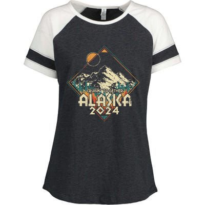 Cruisin Together Alaska 2024 Alaskan Cruise Trip Matching Enza Ladies Jersey Colorblock Tee