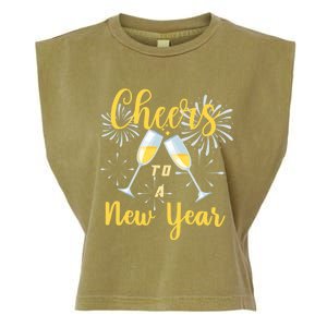 Cheers To A New Year New Years Eve Happy New Year Funny Gift Garment-Dyed Women's Muscle Tee