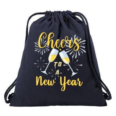 Cheers To A New Year New Years Eve Happy New Year Funny Gift Drawstring Bag