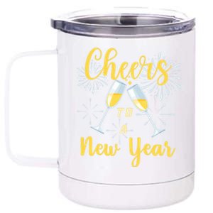 Cheers To A New Year New Years Eve Happy New Year Funny Gift 12 oz Stainless Steel Tumbler Cup