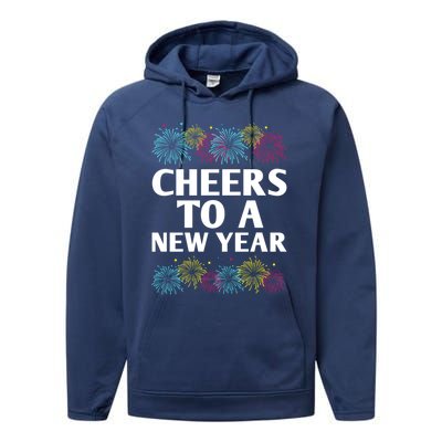 Cheers To A New Year Party Happy New Year Reunion Nye Family Gift Performance Fleece Hoodie