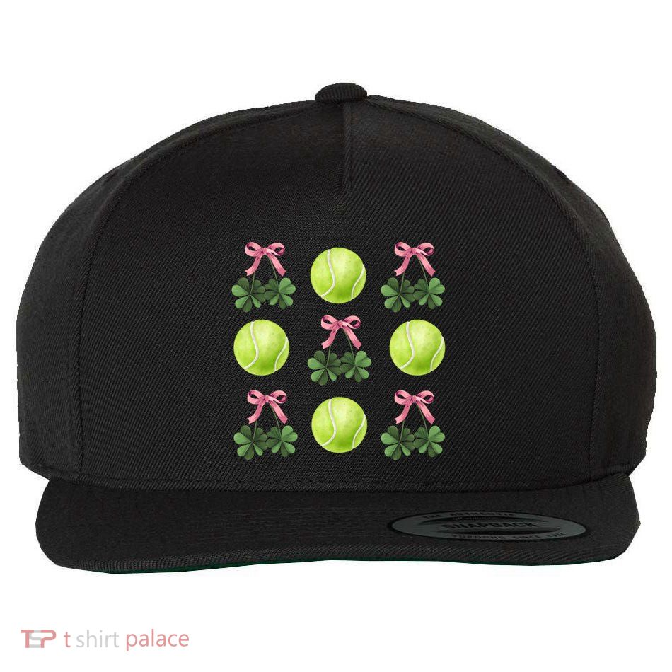 Coquette Tennis And Shamrock St Patricks Day Tennis Mom Gift Wool Snapback Cap